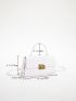 Minimalist Crocodile Embossed White Square Bag Top Handle