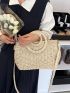 Minimalist Drawstring Design Straw Bag
