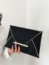 Crocodile Embossed Metal Decor Flap Envelope Bag