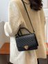 Mini Quilted Heart Decor Flap Square Bag
