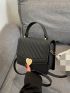 Mini Quilted Heart Decor Flap Square Bag