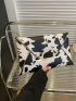 Cow Pattern Metal Decor Square Bag