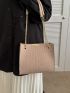 Crocodile Embossed Chain Square Bag