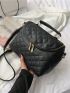 Quilted Pattern Flap Square Bag