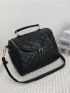 Quilted Pattern Flap Square Bag