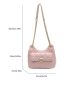Quilted Detail Chain Flap Hobo Bag