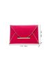 Neon Pink Crocodile Embossed Metal Decor Flap Envelope Bag