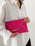 Neon Pink Geometric Embossed Metal Decor Envelope Bag
