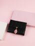 Crocodile Embossed Leaf Decor Small Wallet