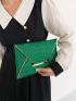 Crocodile Embossed Metal Decor Flap Envelope Bag
