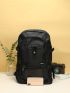 Men Minimalist Snap Button Travel Backpack
