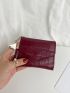 Crocodile Embossed Heart & Tassel Decor Small Wallet