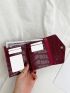 Crocodile Embossed Heart & Tassel Decor Small Wallet