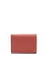 Genuine Leather Litchi Embossed Snap Button Small Wallet