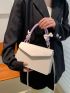 Letter Graphic Flap Square Bag