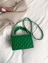 Mini Square Bag Quilted Ruched Detail PU For Daily Life