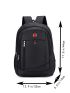Men Metal Letter decor Functional Backpack