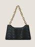 Quilted Chain Baguette Bag