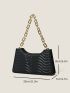 Quilted Chain Baguette Bag