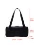 Buckle Decor Flap Shoulder Tote Bag