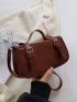 Minimalist Buckle Decor Square Bag