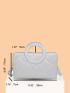 Quilted Detail Double Handle Square Bag