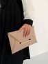 Crocodile Embossed Metal Decor Flap Envelope Bag