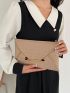 Crocodile Embossed Metal Decor Flap Envelope Bag