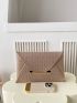 Crocodile Embossed Metal Decor Flap Envelope Bag