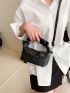 Minimalist Hobo Bag Mini Ruched Handle Black