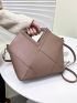 Medium Novelty Bag Braided Design Solid Khaki