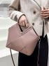 Medium Novelty Bag Braided Design Solid Khaki