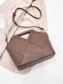 Medium Novelty Bag Braided Design Solid Khaki