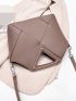 Medium Novelty Bag Braided Design Solid Khaki