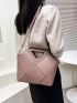 Medium Novelty Bag Braided Design Solid Khaki