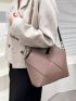 Medium Novelty Bag Braided Design Solid Khaki