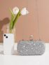Mini Rhinestone Decor Chain Box Bag