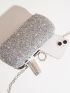 Mini Rhinestone Decor Chain Box Bag