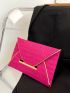 Neon Pink Geometric Embossed Metal Decor Envelope Bag