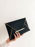 Crocodile Embossed Metal Decor Flap Envelope Bag