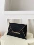 Crocodile Embossed Metal Decor Flap Envelope Bag