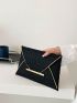 Crocodile Embossed Metal Decor Flap Envelope Bag