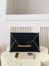 Crocodile Embossed Metal Decor Flap Envelope Bag