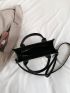 Two Tone Zip Front Square Bag