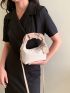 Two Tone Ruched Detail Hobo Bag With Bag Charm
