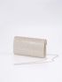 Glitter Rhinestone Decor Flap Chain Envelope Bag