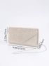 Glitter Rhinestone Decor Flap Chain Envelope Bag