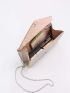 Glitter Rhinestone Decor Flap Chain Envelope Bag