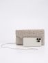Glitter Rhinestone Decor Flap Chain Envelope Bag