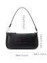 PU Crocodile Baguette Bag Women New Fashion Handbag Zipper Retro Underarm Bag